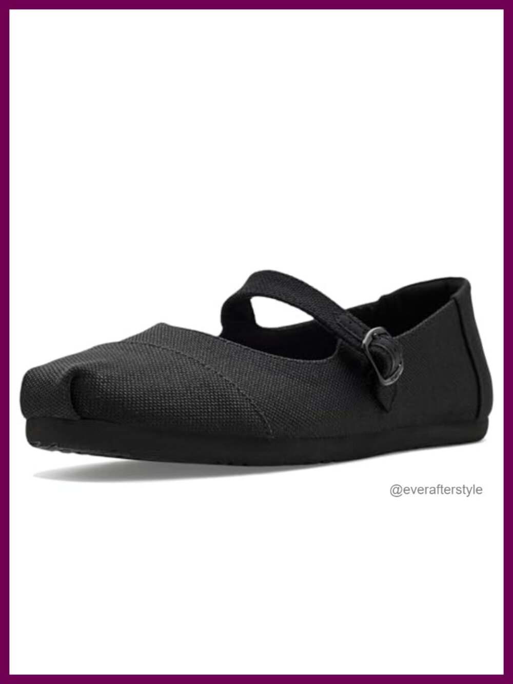 TOMS Alpargata Mary Jane Flats Canvas Buckle Comfort Round Toe